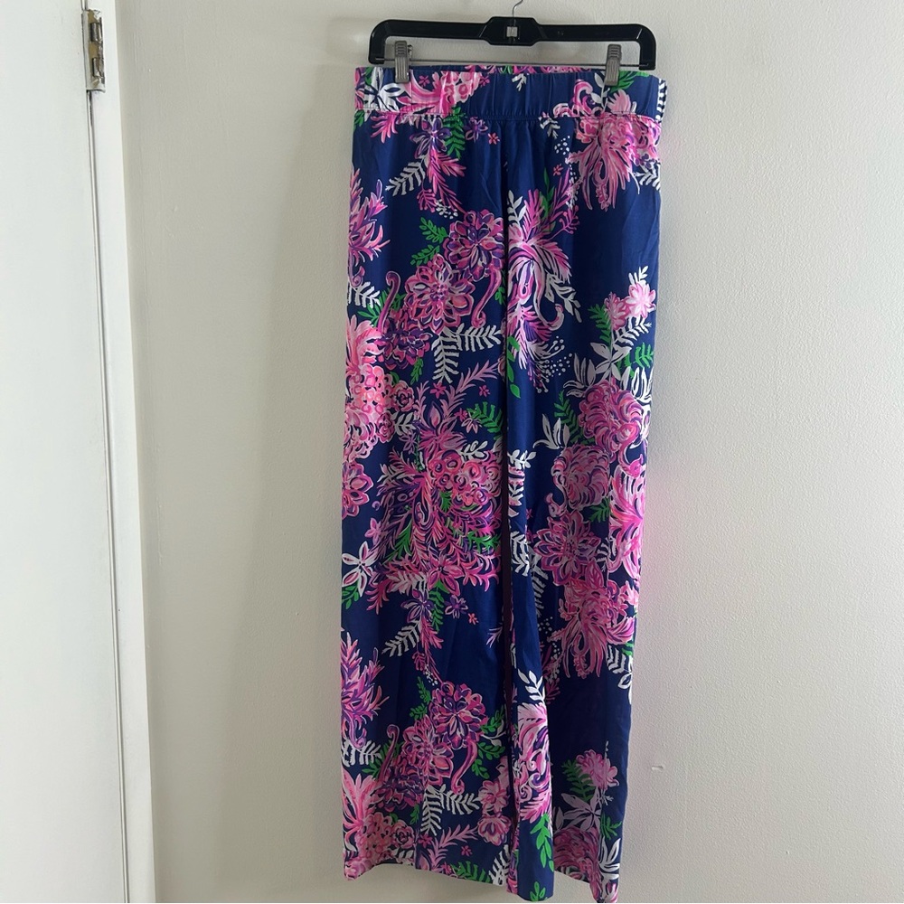 Lilly Pulitzer Pants Bal Harbour Palazzo In Oyster Bay Birds Navy Size Small